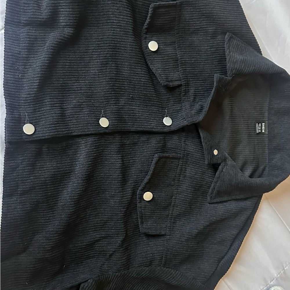 SHEIN Black Ribbed Jacket